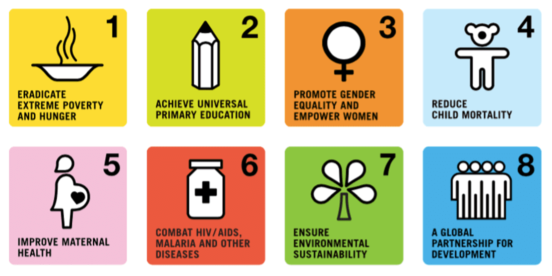 千禧年發展目標（MDGs） 資料來源：The Millennium Development Goals Report 2015 Press Kit